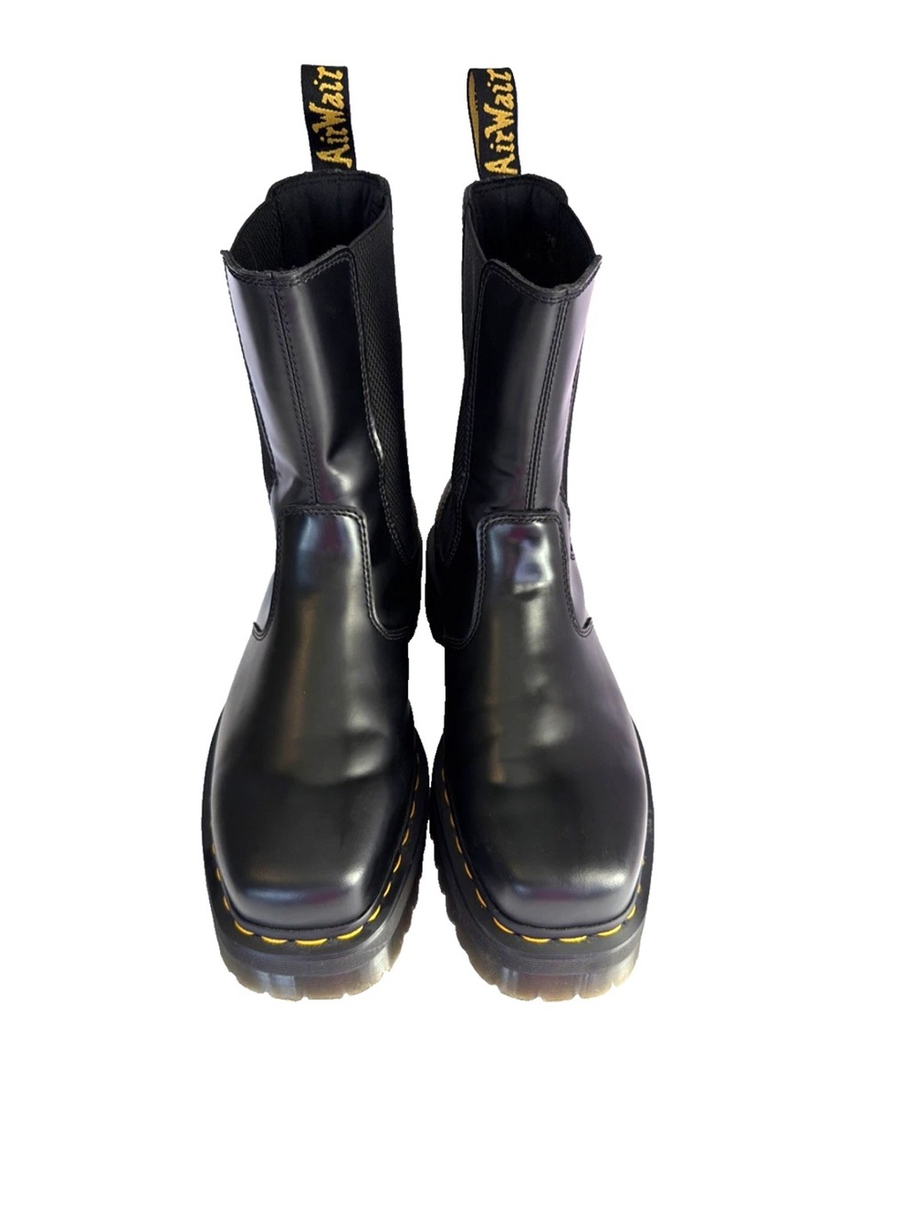 Dr. Martens 2976 Hi Quad Squared Black Leather Platform Boots Men Size 12